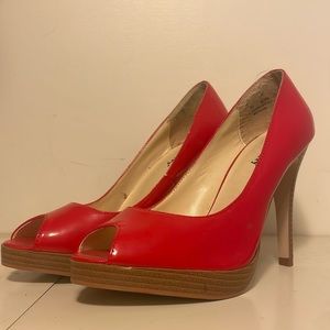 Jazzberry bright red vintage heels